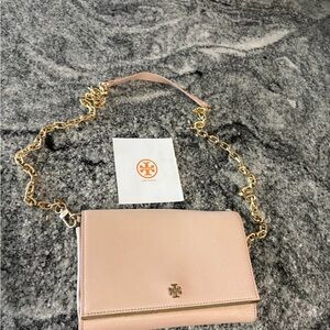 Tory Burch Blush Crossbody Bag with Gold Chain